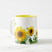 Tasse 2 Couleurs Sunflower et Papillon jaune soleil (Devant gauche)