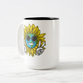 Tasse 2 Couleurs Sunflower Planète Terre Hippie (Devant gauche)