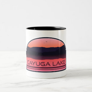 Tasse 2 Couleurs Sunrise rouge du lac Cayuga New York