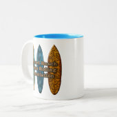 Tasse 2 Couleurs Sunset Beach Hawaiian Surfboards Wave Riders (Devant gauche)