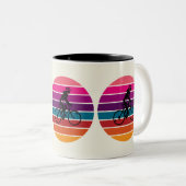 Tasse 2 Couleurs Sunset Silhouette Bike Rike Art (Devant droit)