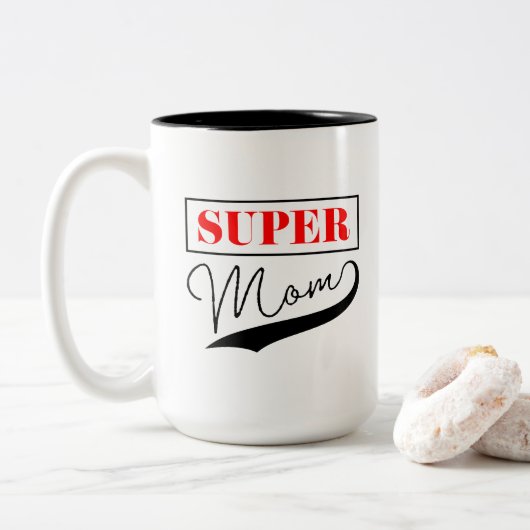 Tasse 2 Couleurs Super Maman (Avec donut)