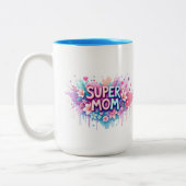 Tasse 2 Couleurs Super Maman (Gauche)