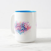 Tasse 2 Couleurs Super Maman (Devant gauche)