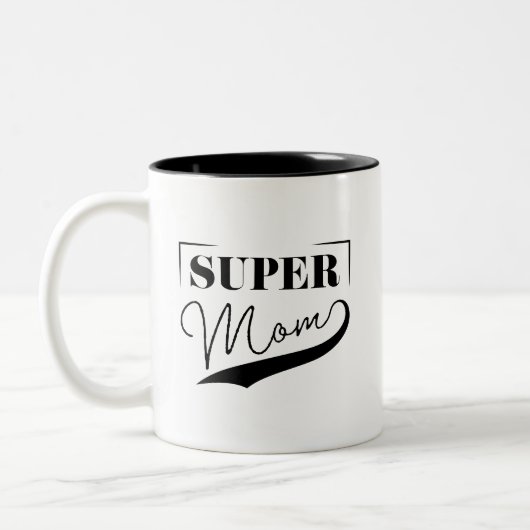 Tasse 2 Couleurs Super Maman (Gauche)