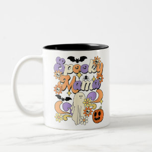 Tasse 2 Couleurs Super maman Éffrayante pour Halloween Retro Happy