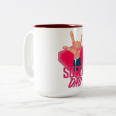 Tasse 2 Couleurs Super PAPA (Devant gauche)