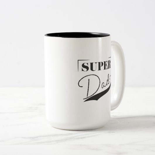 Tasse 2 Couleurs Super papa (Devant droit)