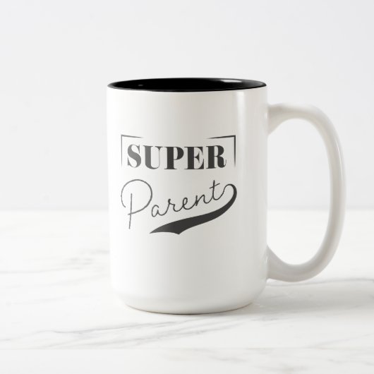 Tasse 2 Couleurs Super parent (Droit)