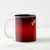 Tasse 2 Couleurs SUPER PÈRE NOËL avec vos initiales (Gauche)