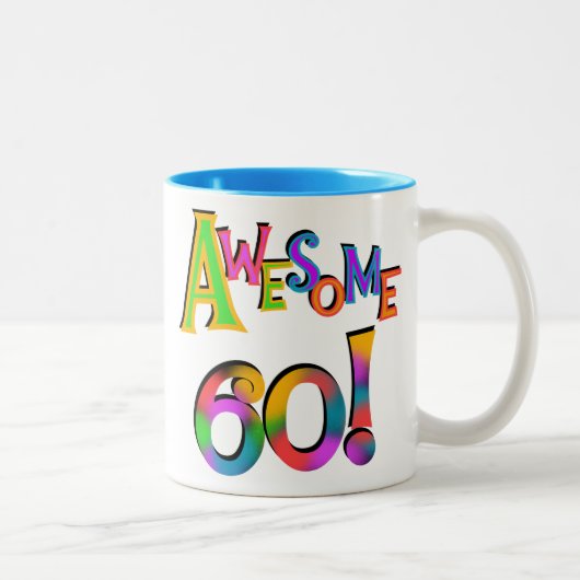 Tasse 2 Couleurs Superbe 60 T-shirts et cadeaux d'anniversaire (Droit)