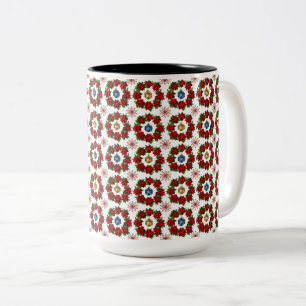 Tasse 2 Couleurs Superbe Noël Floral