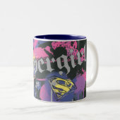 Tasse 2 Couleurs Supergirl À damiers Splatter (Devant droit)