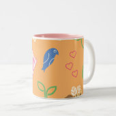 Tasse 2 Couleurs Supergirl Birds & Bees Orange (Devant droit)