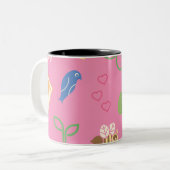 Tasse 2 Couleurs Supergirl Birds & Bees Pink (Devant gauche)