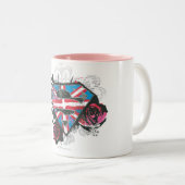 Tasse 2 Couleurs Supergirl British Drapeau et Roses (Devant droit)