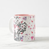 Tasse 2 Couleurs Supergirl Collage Motif (Devant gauche)