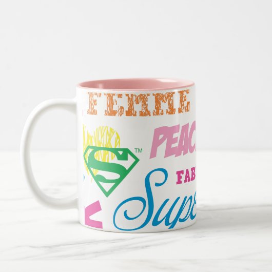 Tasse 2 Couleurs Supergirl Colorful Texte Collage (Gauche)