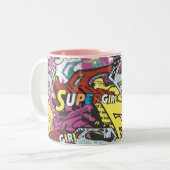 Tasse 2 Couleurs Supergirl Comic Capers Pattern 4 (Devant gauche)