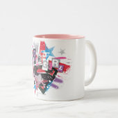 Tasse 2 Couleurs Supergirl Grunge Design (Devant droit)