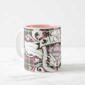 Tasse 2 Couleurs Supergirl Love Crest (Devant gauche)