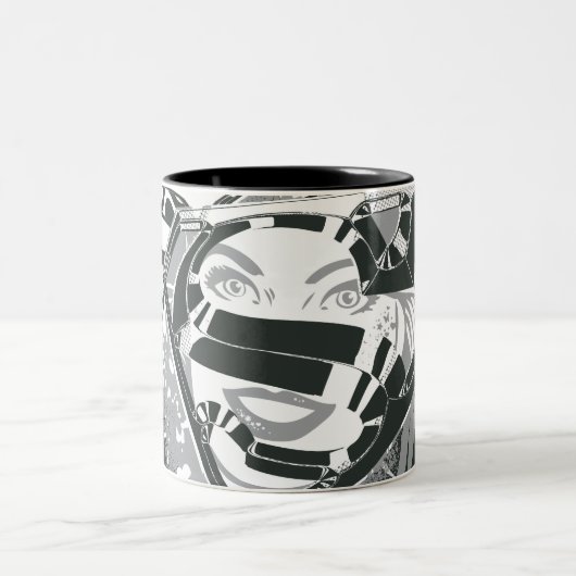 Tasse 2 Couleurs Supergirl noir et blanc (Centre)