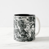 Tasse 2 Couleurs Supergirl noir et blanc collage (Devant droit)
