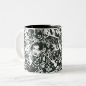 Tasse 2 Couleurs Supergirl noir et blanc collage (Devant gauche)