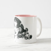 Tasse 2 Couleurs Supergirl noir et blanc dessin 2 (Devant droit)