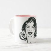 Tasse 2 Couleurs Supergirl noir et blanc dessin 2 (Devant gauche)