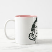 Tasse 2 Couleurs Supergirl noir et blanc dessin 2 (Gauche)