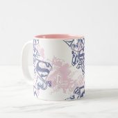 Tasse 2 Couleurs Supergirl Pink and Purple Pattern (Devant gauche)