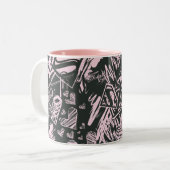 Tasse 2 Couleurs Supergirl Pink et Black Scribbles (Devant gauche)
