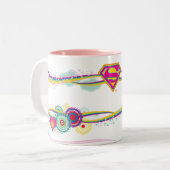Tasse 2 Couleurs Supergirl Retro Rainbow (Devant gauche)