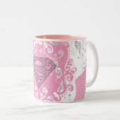 Tasse 2 Couleurs Supergirl rose aile design (Devant droit)