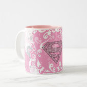 Tasse 2 Couleurs Supergirl rose aile design (Devant gauche)