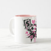 Tasse 2 Couleurs Supergirl Spills and Scribbles Collage (Devant gauche)