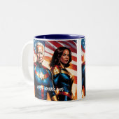 Tasse 2 Couleurs Superhero Joe Biden et Kamala Harris (Devant gauche)