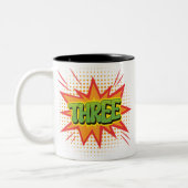 Tasse 2 Couleurs Superhero Theme kids 3e Joyeux Cool de fête d'anni (Gauche)
