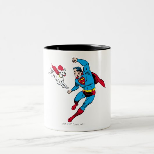 Tasse 2 Couleurs Superman et Krypto 2 (Centre)