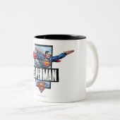 Tasse 2 Couleurs Superman et logo ordonné (Devant droit)