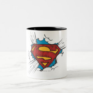 Tasse 2 Couleurs Superman S-Shield Logo des nuages