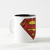 Tasse 2 Couleurs Superman S-Shield | Logo Grunge (Devant gauche)