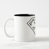 Tasse 2 Couleurs Superman S-Shield | Logo Simple Black Outline (Gauche)