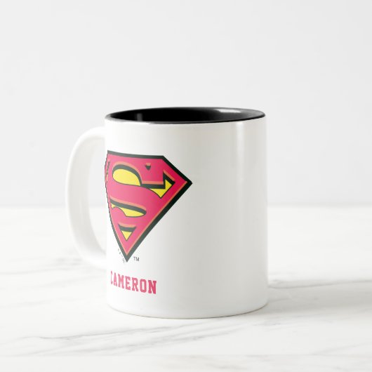 Tasse 2 Couleurs Superman S-Shield personnalisé | Logo classique (Devant gauche)