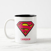 Tasse 2 Couleurs Superman S-Shield personnalisé | Logo classique (Gauche)