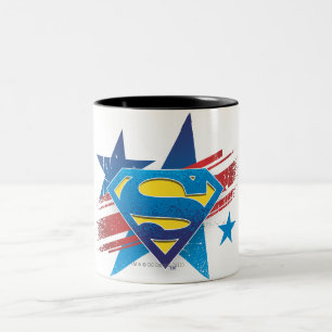 Tasse 2 Couleurs Superman Stylisé  Logo des étoiles et des stries