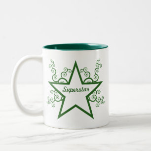 Tasse 2 Couleurs Superstar tourbillons Mug, vert forêt