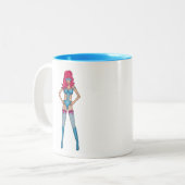 Tasse 2 Couleurs Superwoman rousse mignonne de geek dans la (Devant gauche)