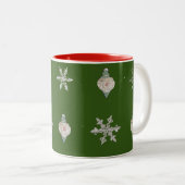 Tasse 2 Couleurs Sur le flocon de neige vert de la glace (Devant droit)